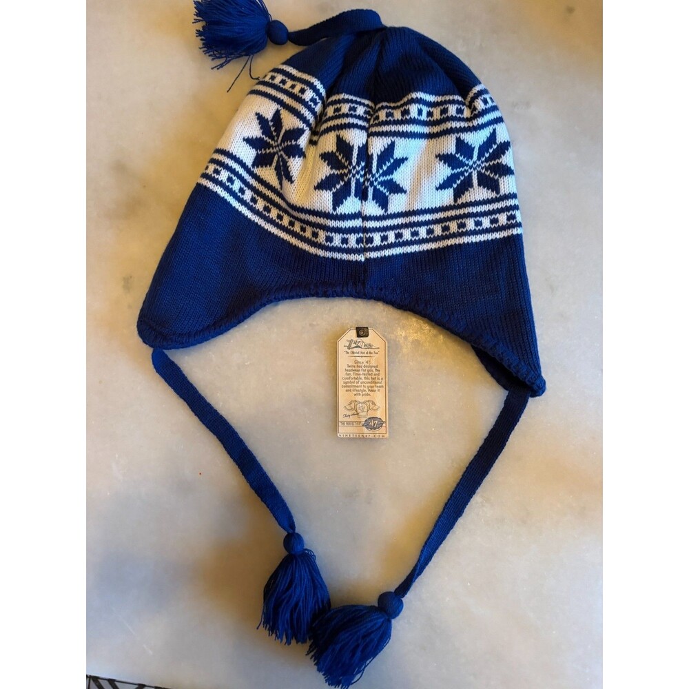 Milwaukee Brewers winter hat '47 Blue Wampatuck Sherpa Knit Hat Tassel fleece - Picture 5 of 7